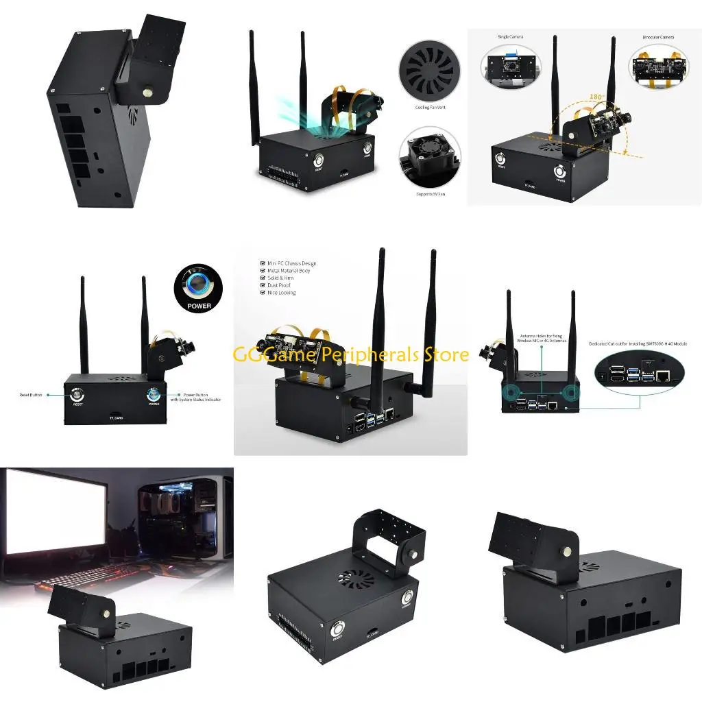 

U55B Case for 4GB Board Metal Housing Box Protective Cover with Card Slot