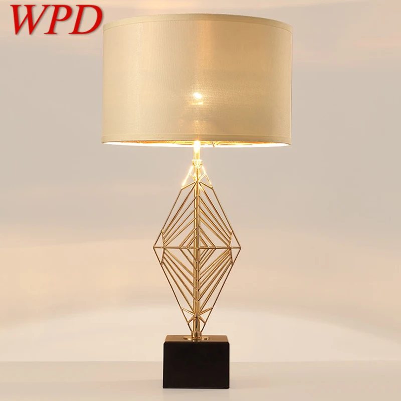 

WPD Contemporary Golden Table Lamp Nordic Fashionable Living Room Bedroom Creative LED Hollow Out Decoration Desk Light