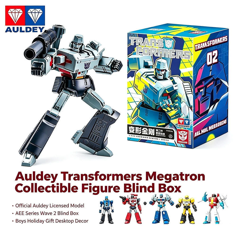 Figurine d'action Megatron, série AEE Wave 2, boîte mystère, sous licence officielle Auldey, cadeau de Noël ou d'anniversaire pour garçons