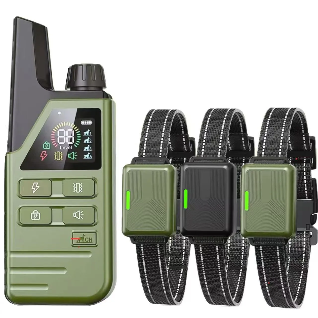 

Электрический ошейник для дрессировки собак, 300 м, пульт дистанционного управления, ошейник для остановки лая собаки, IPX7, водонепроницаемое перезаряжаемое устройство против лая