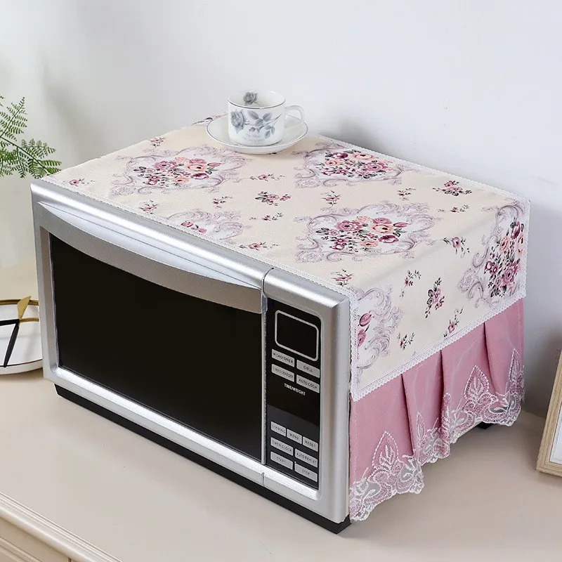 Microwave Oven Covers 35x95cm Simple Fashion Linen Protective Dust-proof Household Kitchen Decoration Side Storage Bag Durable