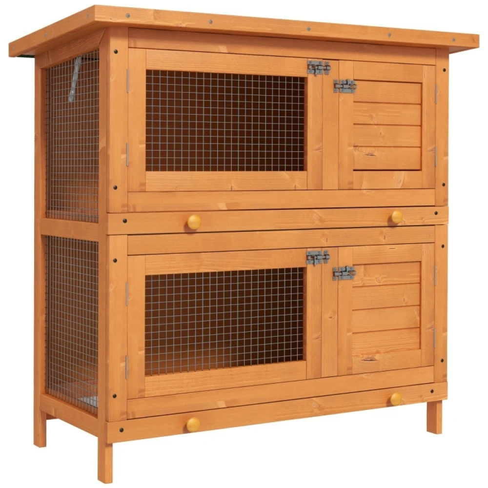 Outdoor Wooden Rabbit Hutch for Guinea Pigs and Ducks