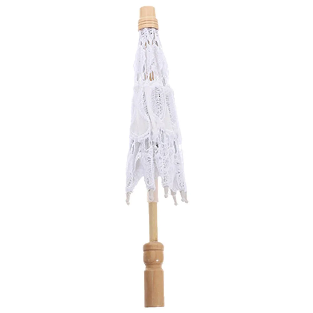

Elegant White Lace Bridal Umbrella Wood Handle Wedding Parasol Vintage Bride Photo Prop Lace Umbrella White Bridal Parasol