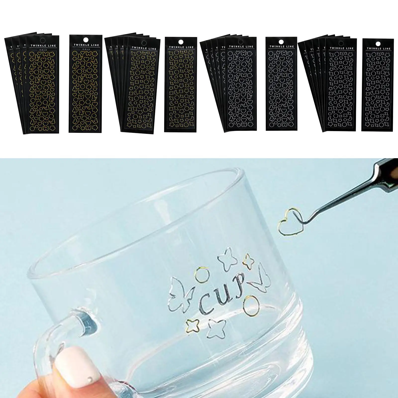 6 Pack Self Adhesive Peel Off Stickers for Greeting Card Making Craft Decoration
