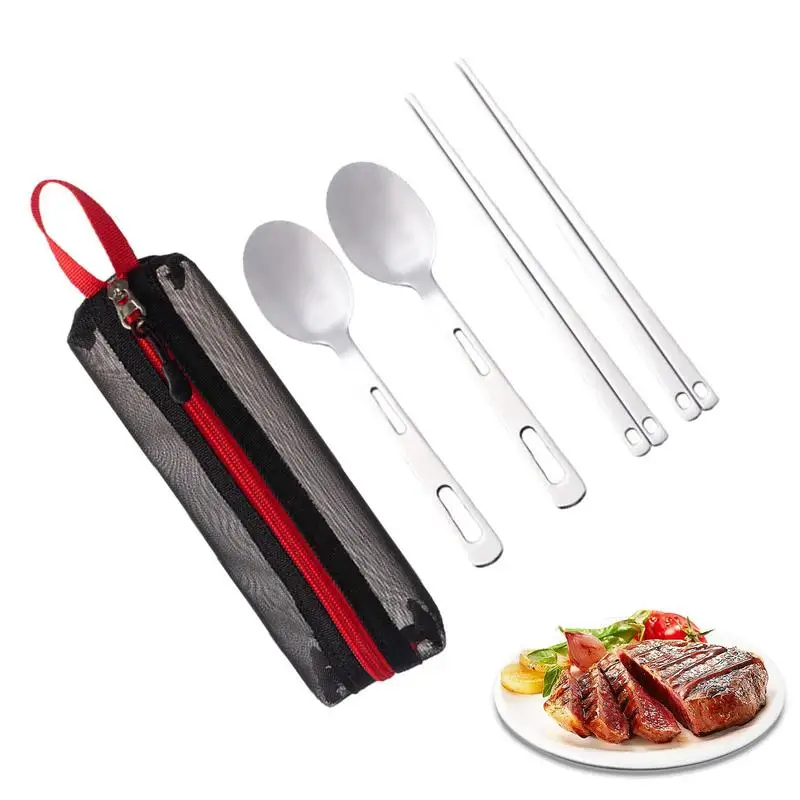 Stainless Steel Cutlery Set Utensil Set Kitchen Utensils Chopsticks Set Stainless Steel Apartment Essentials Spoons Forks Set