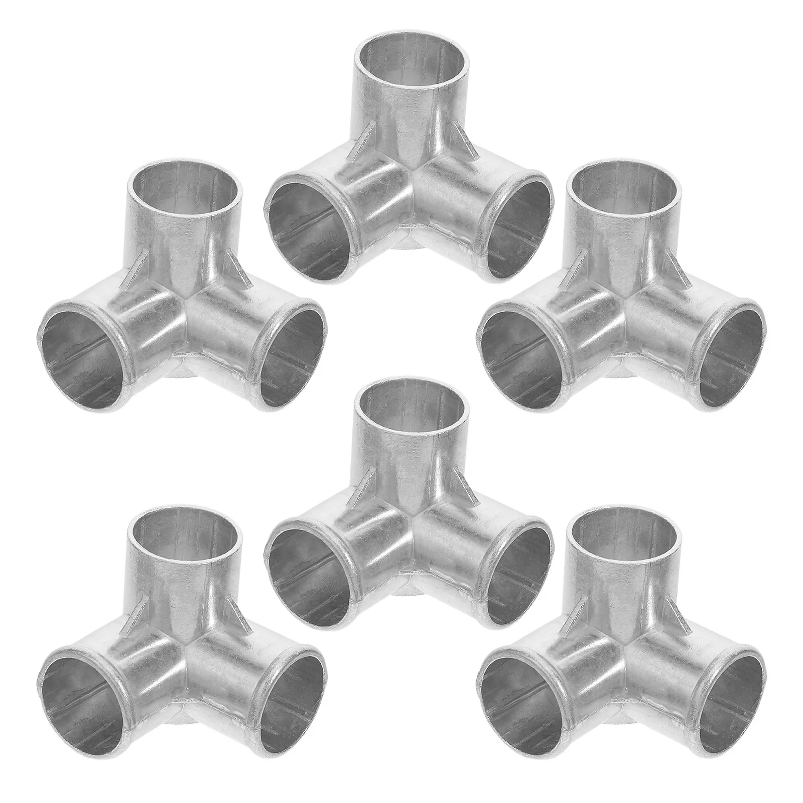 6Pcs Metal Closet Connector 3-Way Fabric Wardrobe Pipe Fitting Tube Elbow Joint Stable Corner Joint for Modular Storage Rack