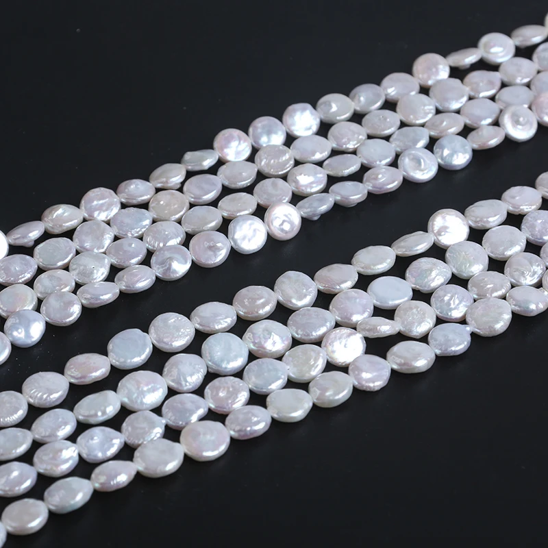 

8-9mm/9-10mm coin shape cultured freshwater pearl strand for jewellery making