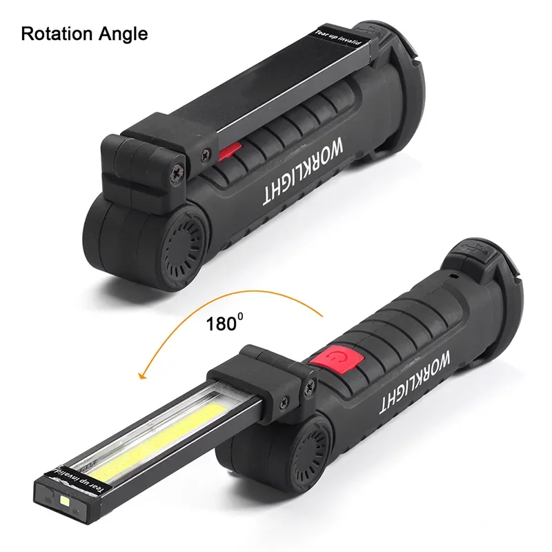 1/2/4Pcs Magnetic COB LED Flashlight Portable USB Rechargeable Work Light Hanging Lamp with Built-in Battery Camping Torch