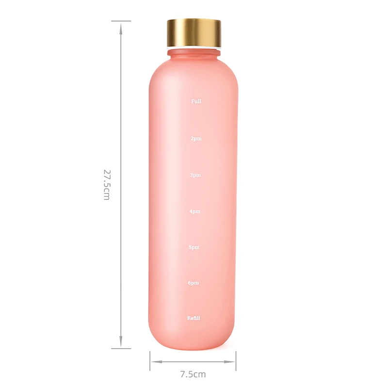 1000-ml-Flasche mit Zeitmarkierung, motivierend, wiederverwendbar, für Fitness, Sport, Outdoor, Reisen, Radfahren, auslaufsicher, BPA-frei, mattierte Flasche – Detail 12
