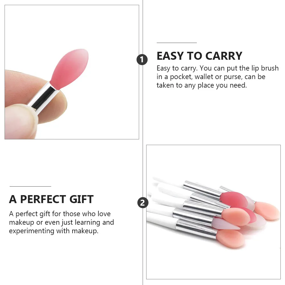 Juego de 9 Brochas de Silicona para Labios, Aplicador de Lápiz Labial, Herramienta de Maquillaje de Viaje para Color de Labios, Brillo Labial y Mascarilla