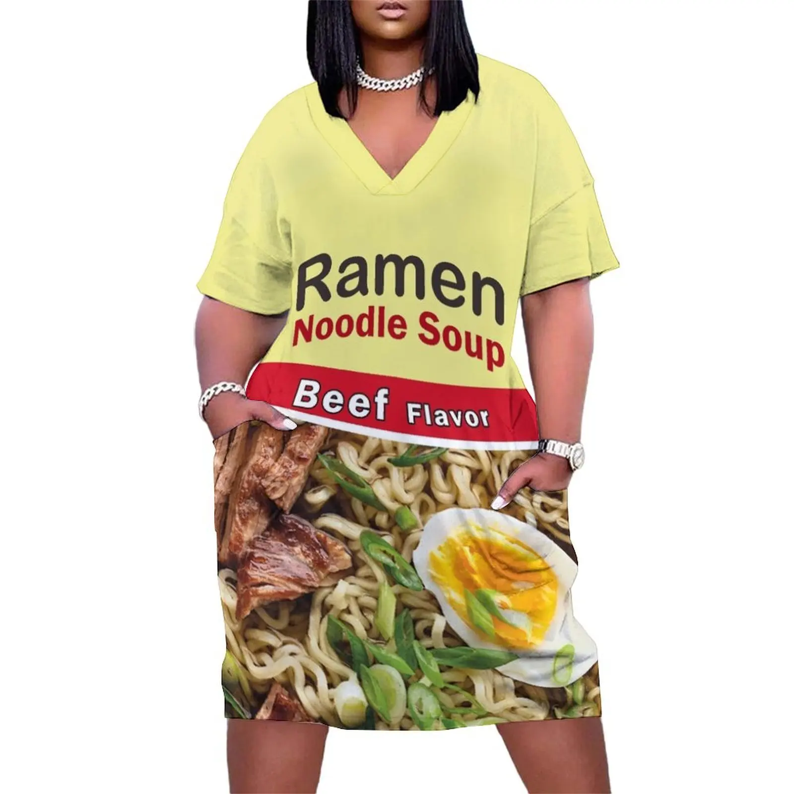 Beef Ramen Noodles Is Life Loose Pocket Dress dress for women 2024 long dresses for women