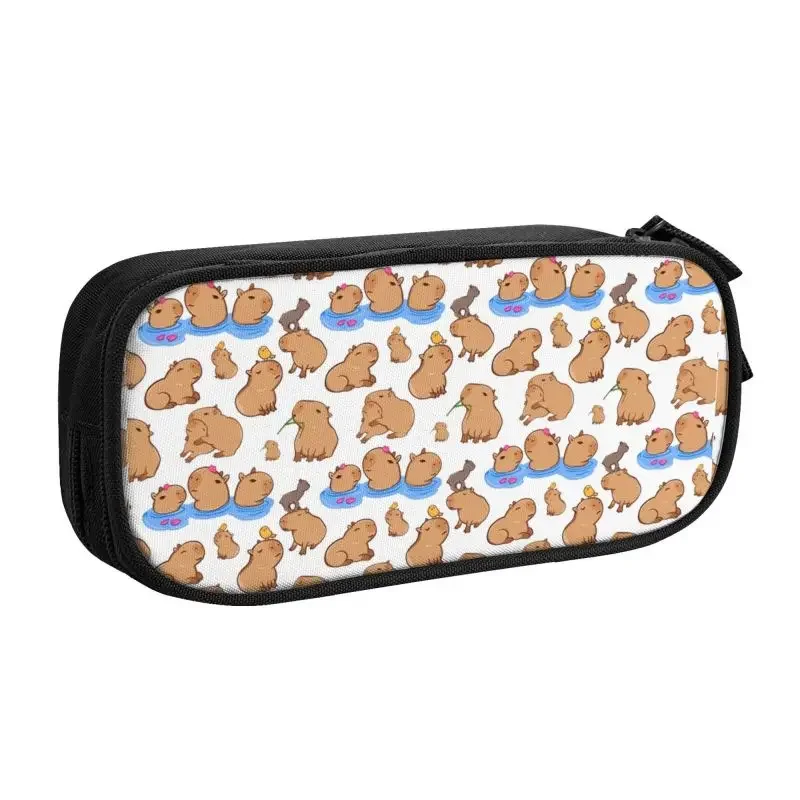 Custom Capybara Pattern Pet Pencil Cases for Boys Gilrs Big Capacity Wild Animals Of America Pen Box Bag Stationery