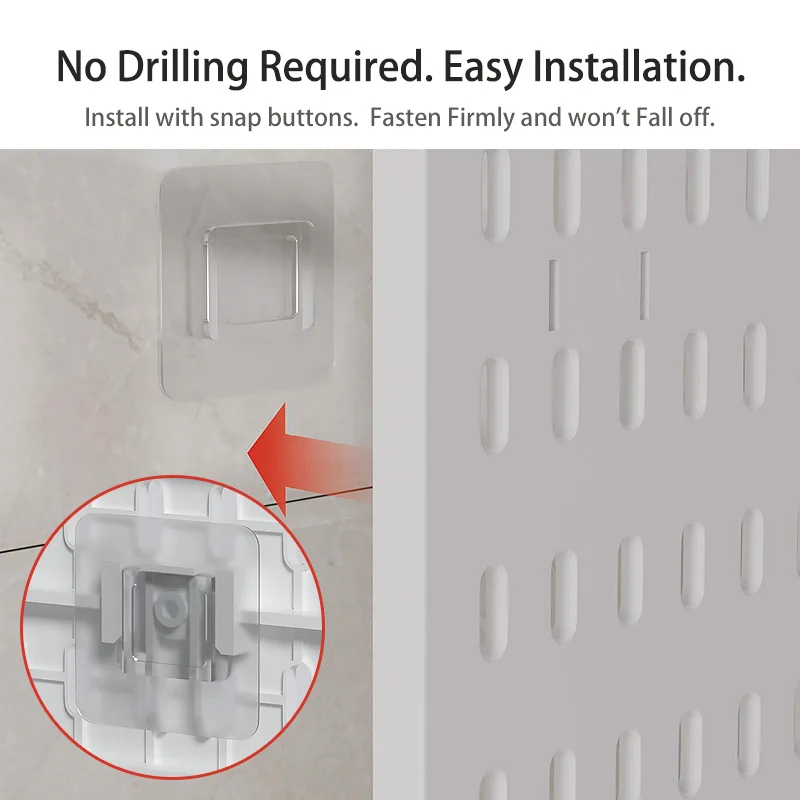 DIY No Drill Pegboard Set Minimalist Wall Rack Durable Easy to Assemble for Study Room and Desk Organization image 3