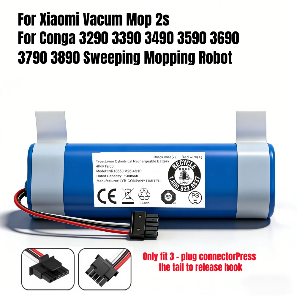 

STYTJ02YM 14.4V 3500mAh Battery for Xiaomi Mijia LDS Vacuum Cleaner,Mi Robot Vacuum-Mop P,Mi Robot Vacuum-Mop 2S/Haier JX37