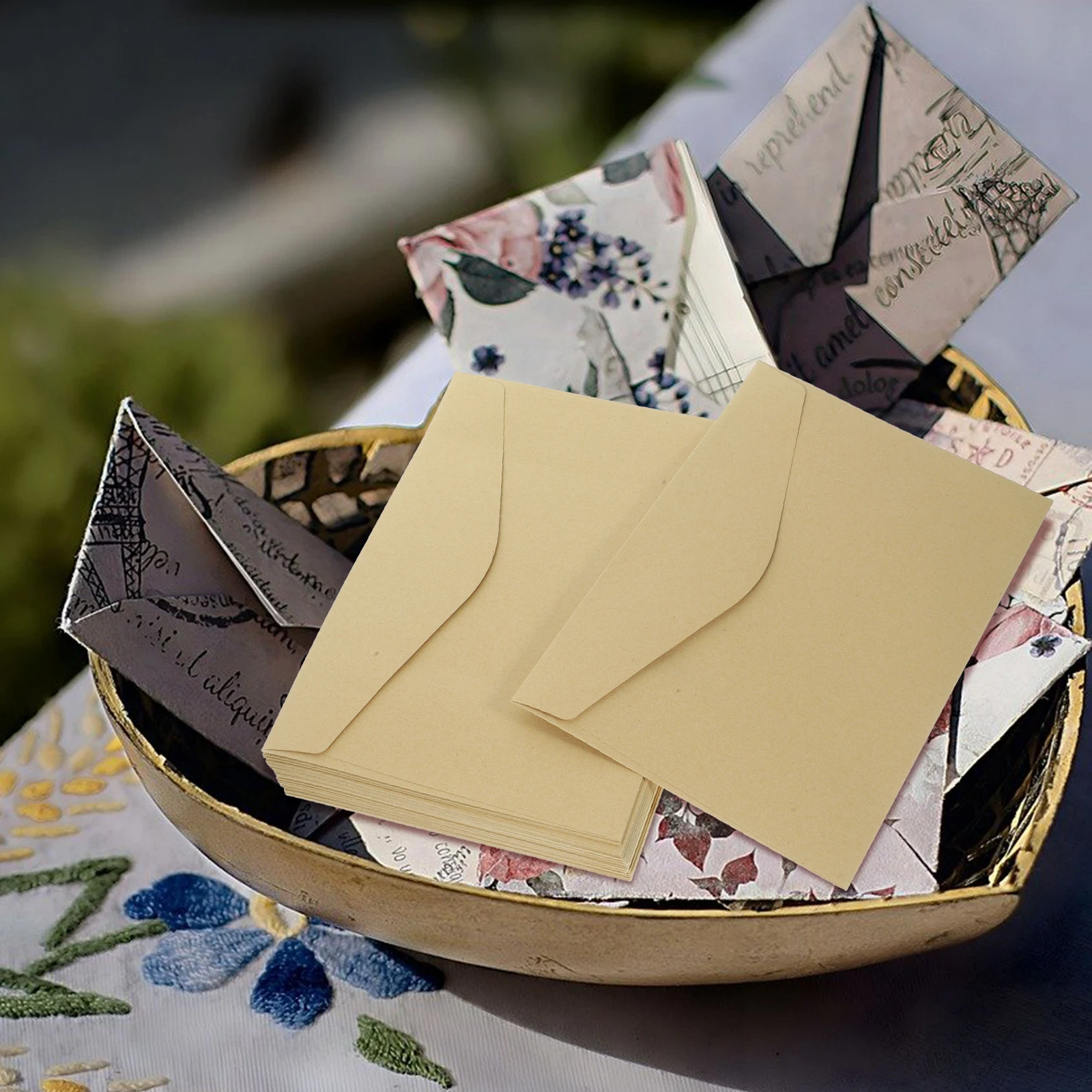 

50Pcs Elegant Retro Stationery Envelopes Classic Wedding Invitation Cards Blank Convenient Festival Letter Envelopes