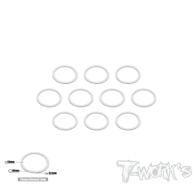 Original T Works TA-097-13 13mm X 0.1mm Shim Washer 10pcs. Rc Tool