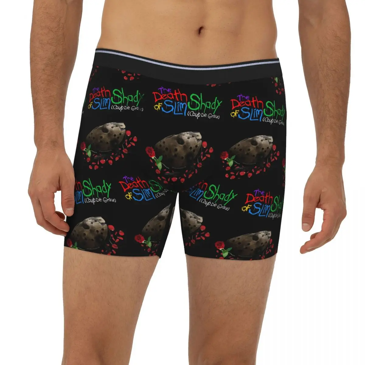 

Длинные трусы-боксеры The Death Of Slim Shady Eminem, короткие мужские трусы, мягкое нижнее белье для мужчин, подарок бойфренду