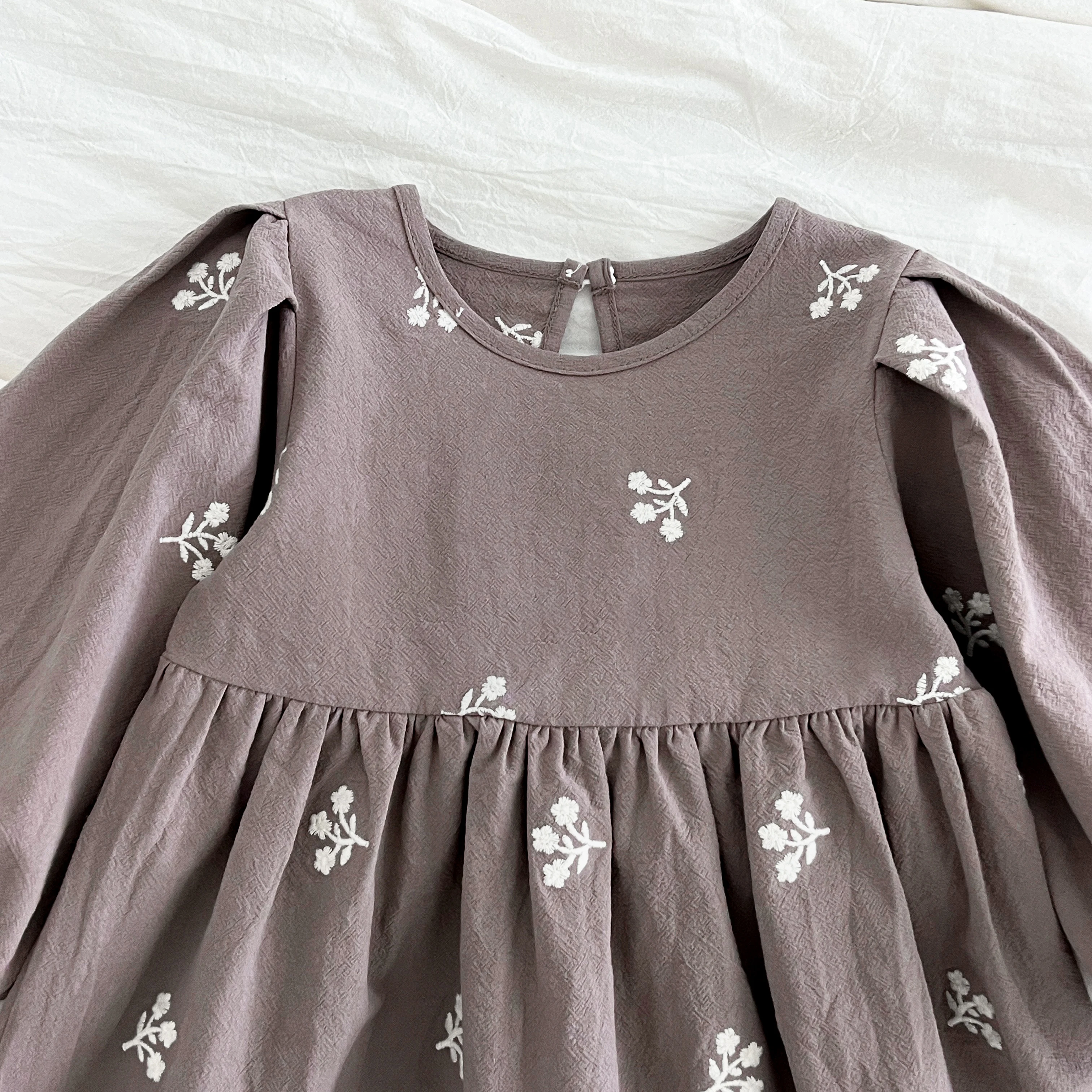 2-7Yrs Casual Neue Blumenmädchenkleider Kinder Mädchen Kleid Floral Kinder Kleidung Herbst Baumwolle Stickerei Baby Mädchen Prinzessin Kleid – Detail 9