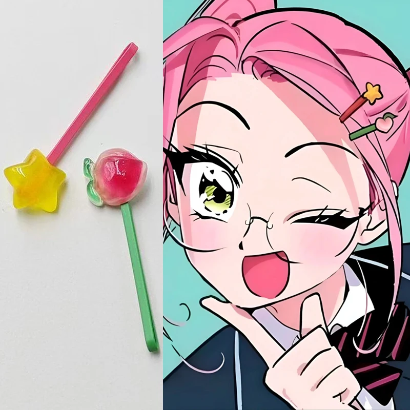 2Pcs/Lot TV Alien Stage Children's Barrettes BB Clip Mizi Peach Star Cropped Hair Clip Barrettes Girl's Hairpin Headdress Gift