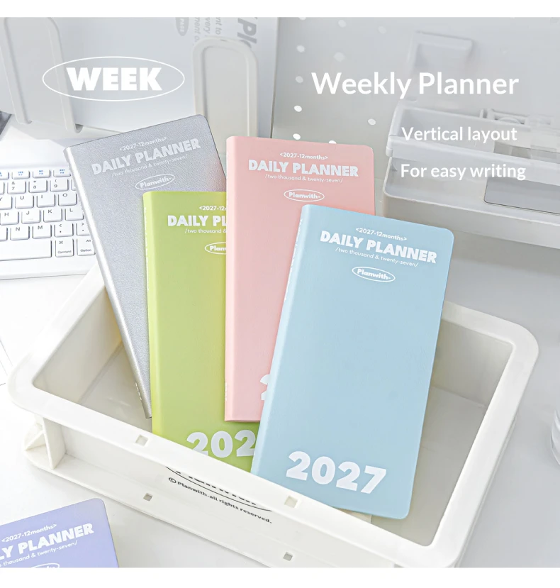 2027 Planwith A6 Kompakter Tagesplaner mit Jahresübersicht & Zielerfassungsseiten, Mini-Taschen-Notizbuch, Ästhetisches Schreibwaren-Journal – Detail 4