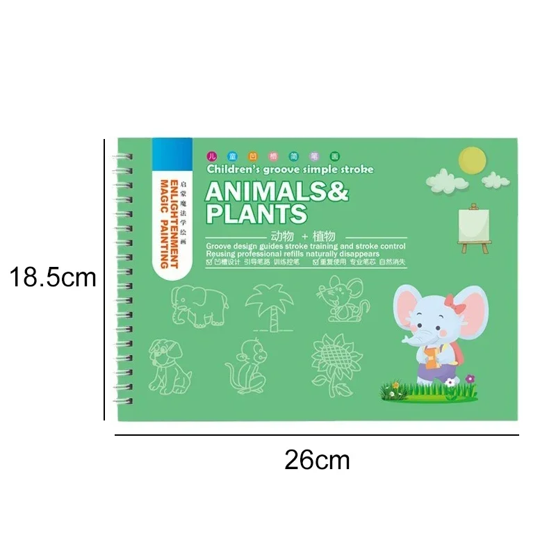Magic Book Curious Copybook Children Drawing Books 3D Groove Reusable Educational Montessori Games for Writing Practice Book