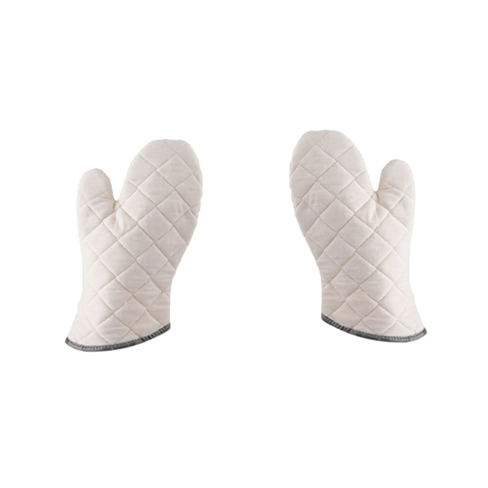 

2pcs Cotton Heat Resistant Oven Mitts Non-Slip Kitchen Gloves For Bbq Microwave Cooking Home Restaurant Use Soft Protection