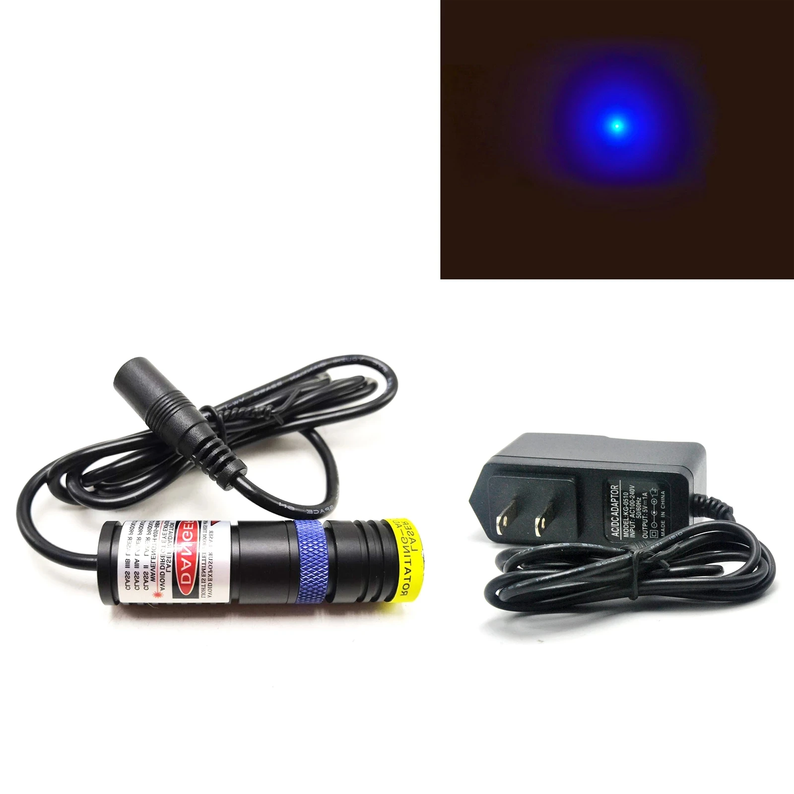 modulo ajustavel do laser do foco localizador focusavel do diodo luz azul pura adaptador 5v 450nm 50mw 18x65 mm 01