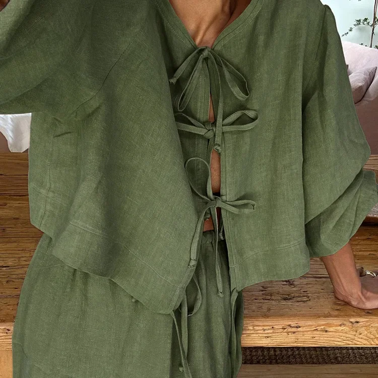 

Bubble Sleeve Shirt Set Summer Women's Skirt European and American Women's Clothing 2025 New