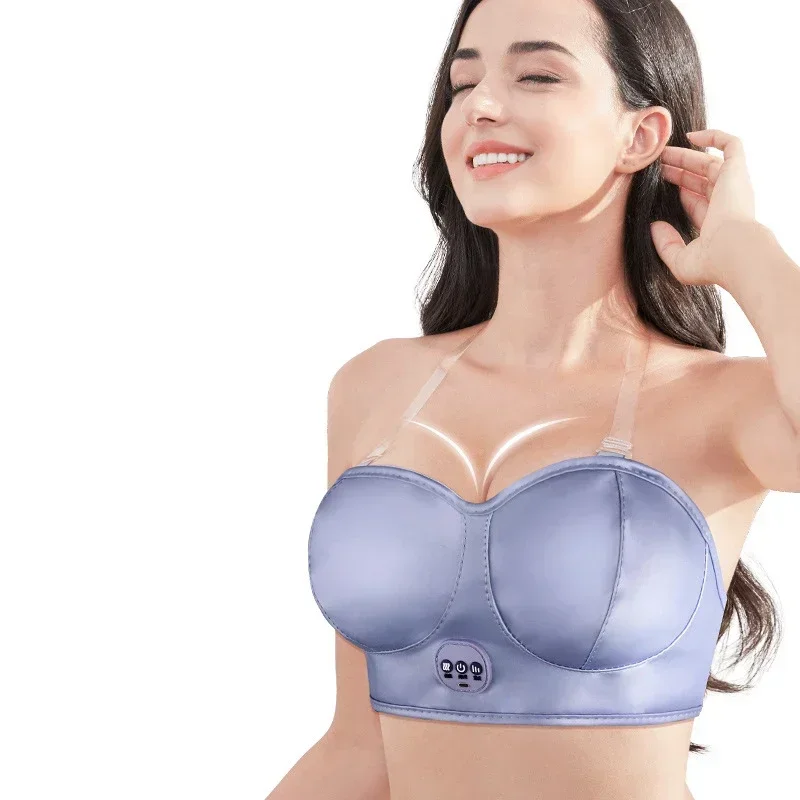 

New Electric Breast Massager Bra Enhanced Hot Compress Vibrating Breast Massager Increased Growth Tools