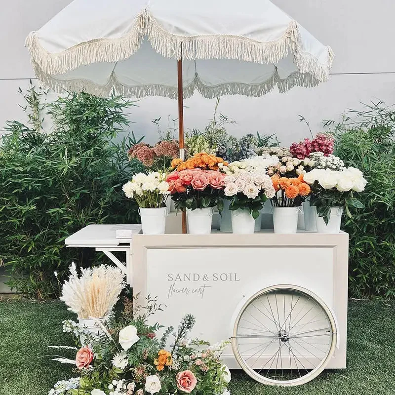 custom.Customized Metal Candy Cart Mobile Flower Display and Sales Cart Weddings Birthdays and Commercial Events view 4