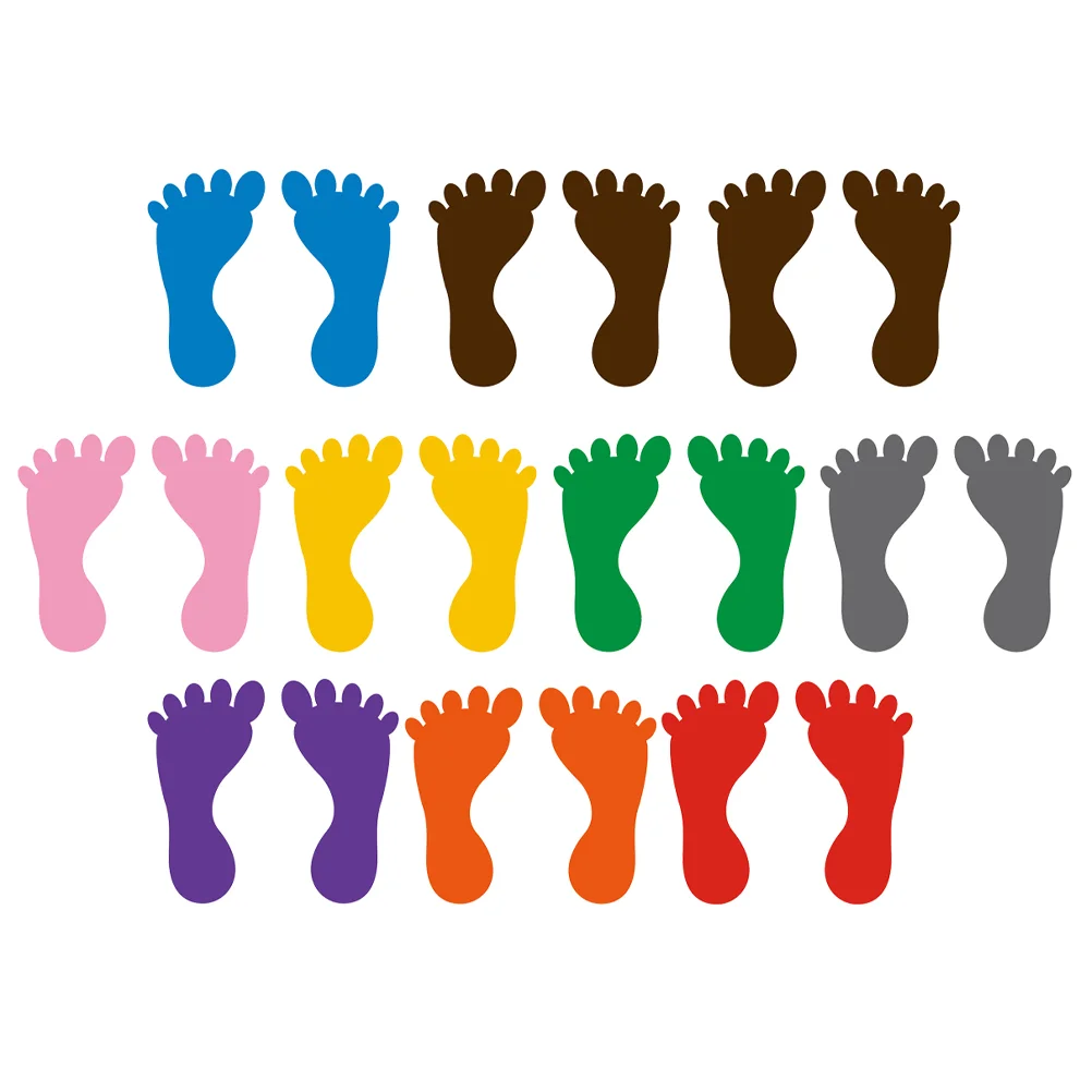 

10 Pairs Foot Stickers Waterproof Footprint PVC Decals School Folders Kindergarten Activity Supplies Floor Applied Children