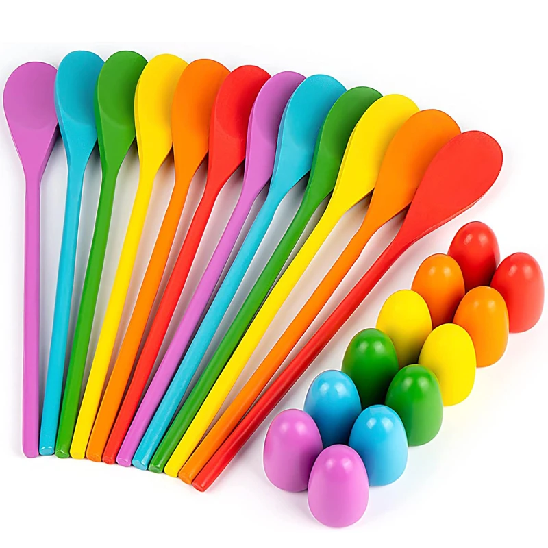 Egg And Spoon Race Game For Kids And Adults Carnival Party Favor Supplies Lawn Relay Outdoor Toys To Help Hand Eye Coordination