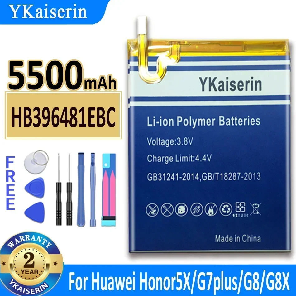 HB396481EBC 5500mAh Battery for Huawei Honor 5x KIW-L21 L23 L24 GR5 KII-L21 KII-L22 KII-L23 Asced G7 Plus G7Plus/G8/G8X