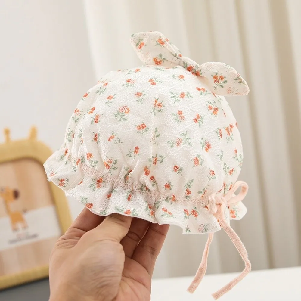 

Sweet Cute Floral Newborn Brimless Cap Breathable Soft Baby Sunhat Thin Beanie Cap Spring Summer