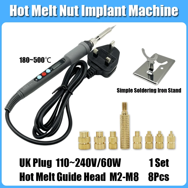 Messing Einsatz Mutter Lötkolben M2 M3 M4 M5 M6 M8 Hot Melt Guide Kopf Gerändelt Kupfer Muttern Einsätze Kunststoff 3D Drucker Zubehör – Detail 18