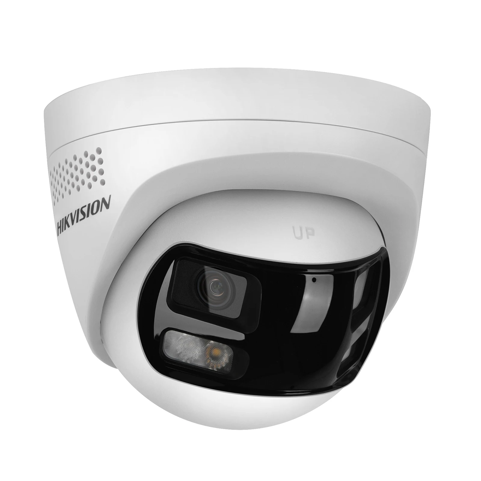 هيكفيجن DS-2CD1383G2P-LIUF/SL 8MP 4K عدسة مزدوجة مخيط 180 °   كاميرا IP شبكية POE ذات زاوية واسعة وإضاءة هجينة ذكية وصوت MD 2.0