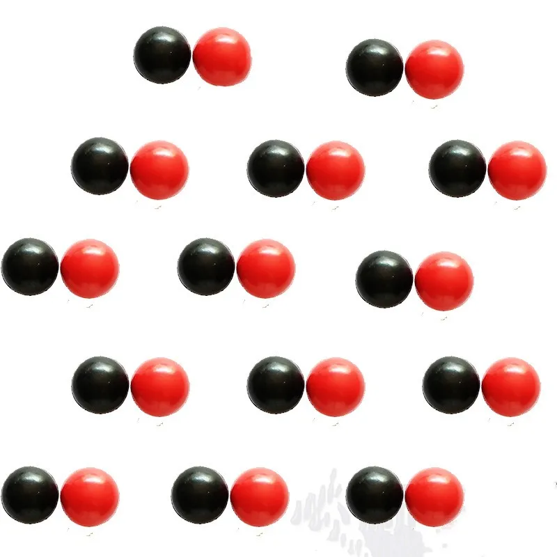 10Pcs Round Handle Ball Knob M4-M12 Threaded Copper Core 16mm/20mm/25mm/32mm/35mm/40mm Dia Mixed Black Red