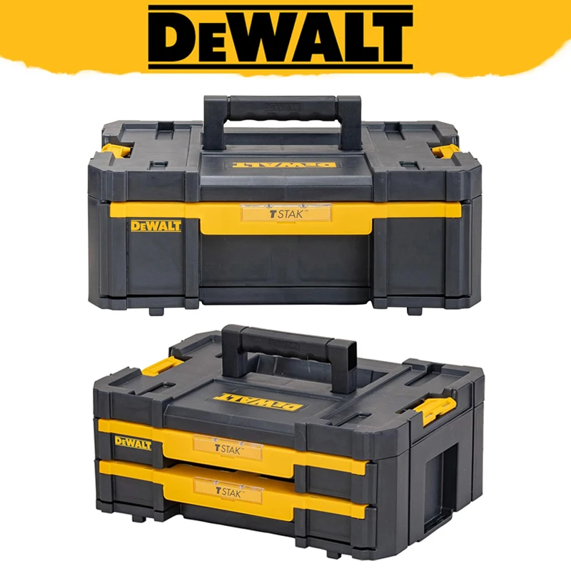 DEWALT DWST1-70705 DWST1-70706 TSTAK Handheld Single Double Layer Drawer Portable Free Stacking High-Capacity Plastics Tool Box