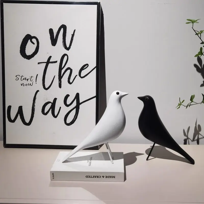 

Homeart Creative Resin Bird Figurine Black White Nordic Style Modern Home Decor Ornament For Living Room Study Office Entryway