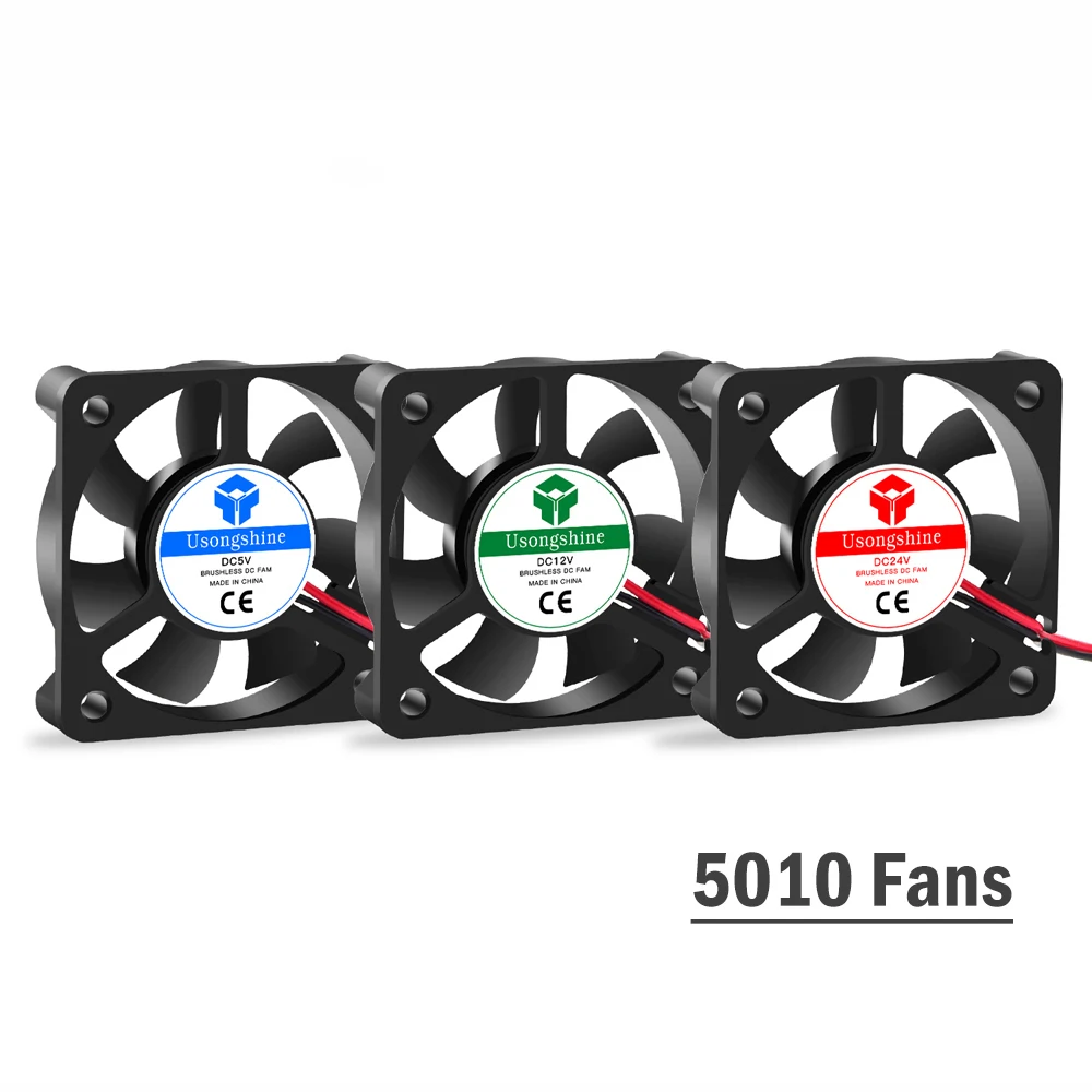 5015/5010/4020/4010/3010 5V/12V/24V Cooling Turbo Fan Brushless 2Pin For 3D Printer Extruder DC Cooler Blower Part Plastic Fans