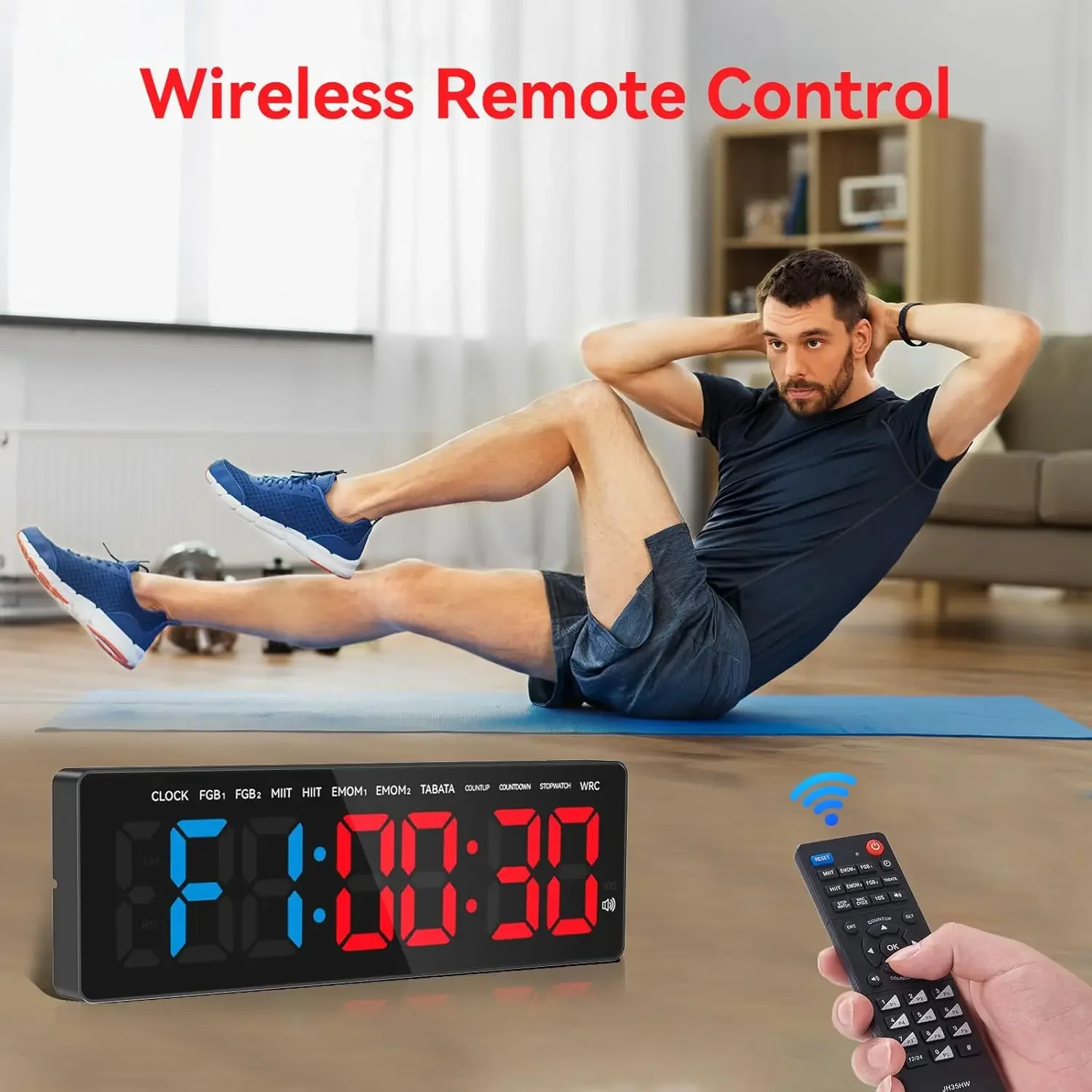 

Настраиваемый таймер для спортзала 3,5 дюйма, большой светодиодный дисплей, настенные часы для тренажерного зала, интервальные часы для тренировок, обратный отсчет и вверх, секундомер, цифровой таймер