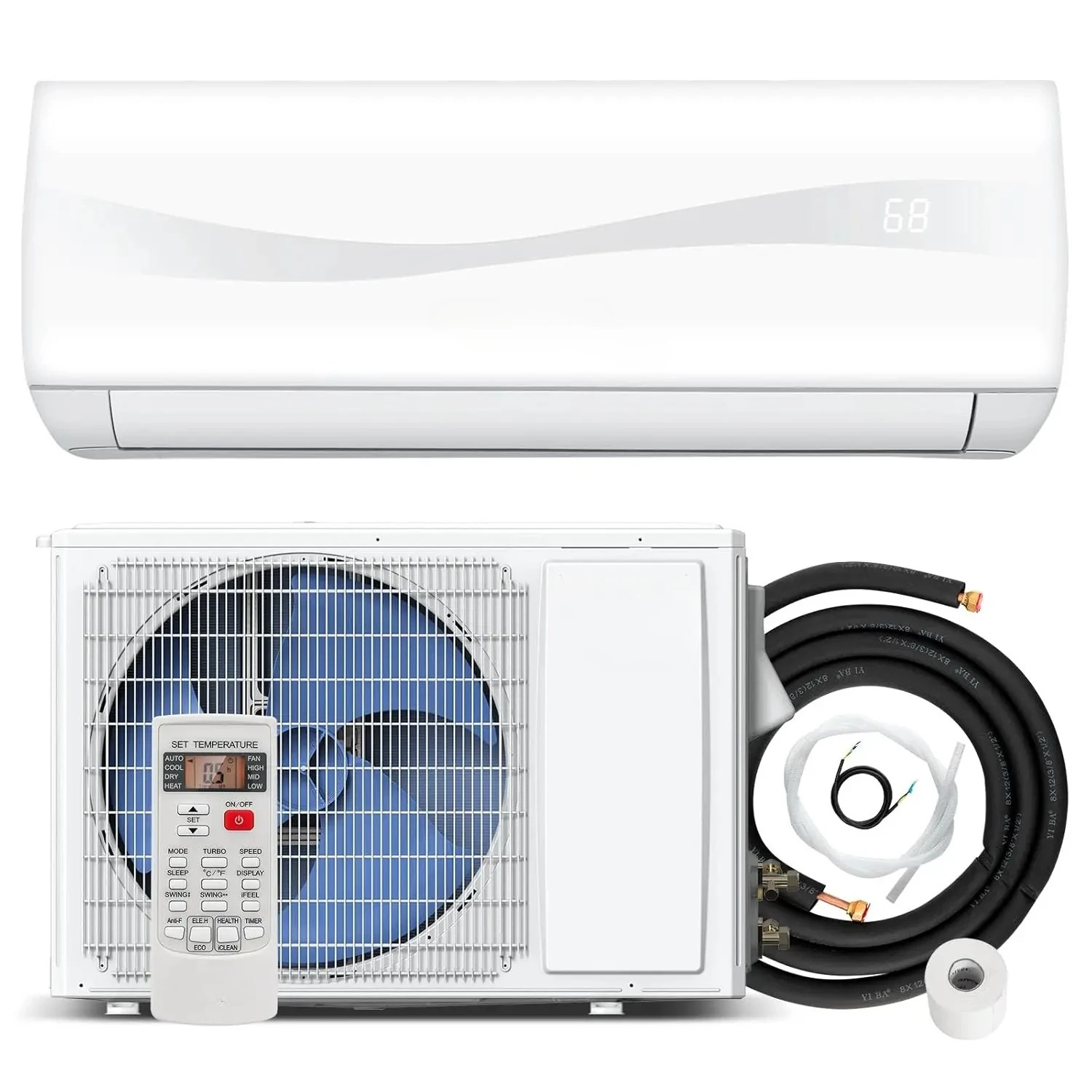 24000BTU Mini Split Air Conditioner& Heater,20SEER2 230V Wall-Mounted Ductless AC Unit Cools Rooms up to, Customized