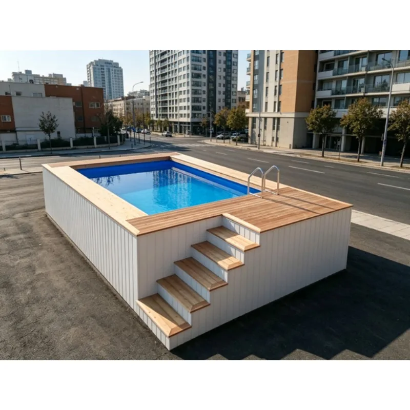 Shipping Container Pool Inground Pool Buried Shipping Box Pool Waterproof Durable Outdoor Resort Scenic Water Leisure Spot