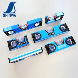 SHINWA Penguin Blue Bubble Level Ruler Jr. 2 73360-73364 For Checking Horizontal Vertical Alignment 1Piece