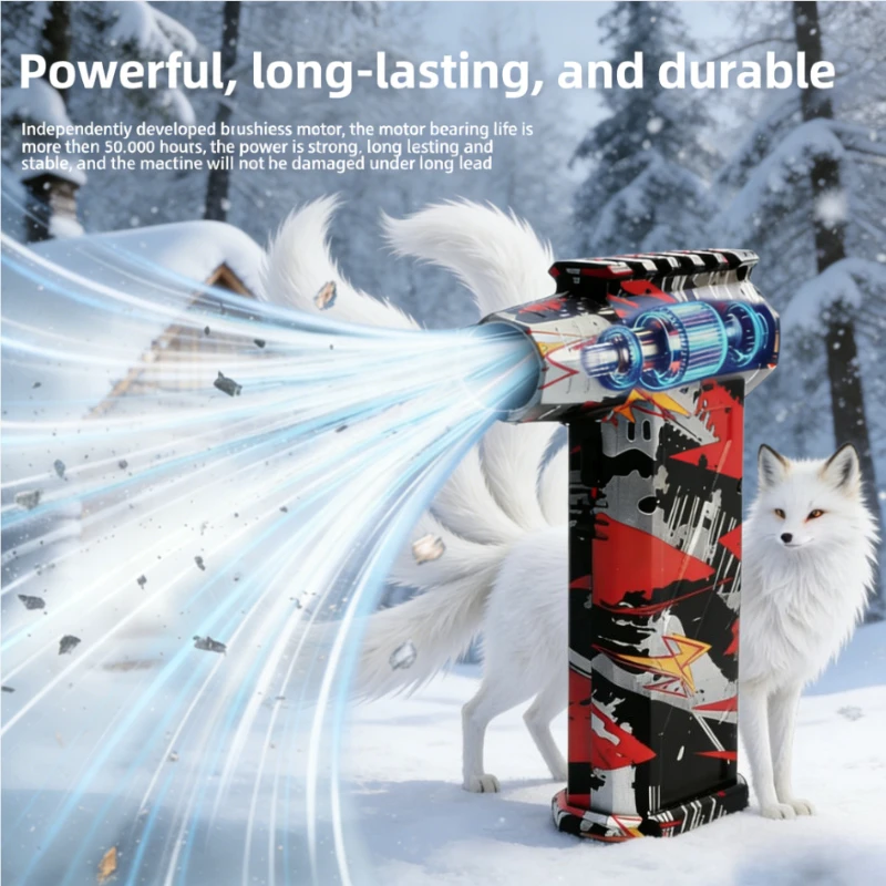 

Silver Black Red L3 Turbo Jet Hair Dryer with Car Wash Gun Snow Blower 300000 RPM Brushless Fan 75m/s Wind Speed