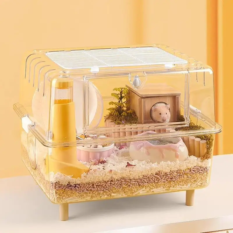 Hamster Cage Full Set Of Transparent Golden Bear Box Rudin Chicken Breeding Box Small Pet Incubator Villa Hamster Supplies