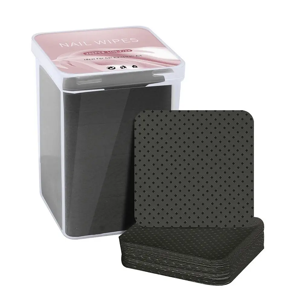 Tampons de coton multicolores pour nettoyage des ongles, outils de nettoyage non pelucheux, lingettes pour ongles, outil de maquillage carré, démaquillage, 200 pièces/boîte