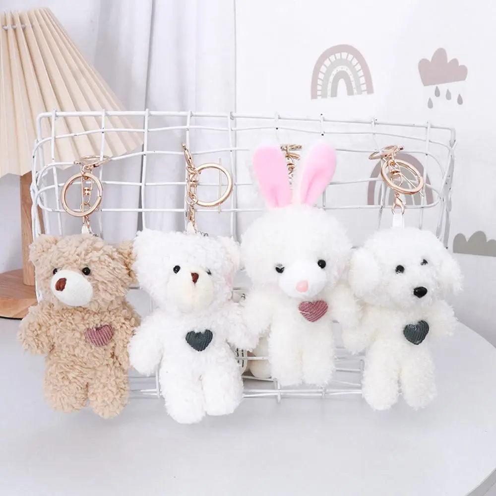 Bag Accessories Stuffed Animal Toys Plush Pendant Bear Plush Keychain Dog Plush Keyring Plush Rabbit Keychain Backpack Pendant