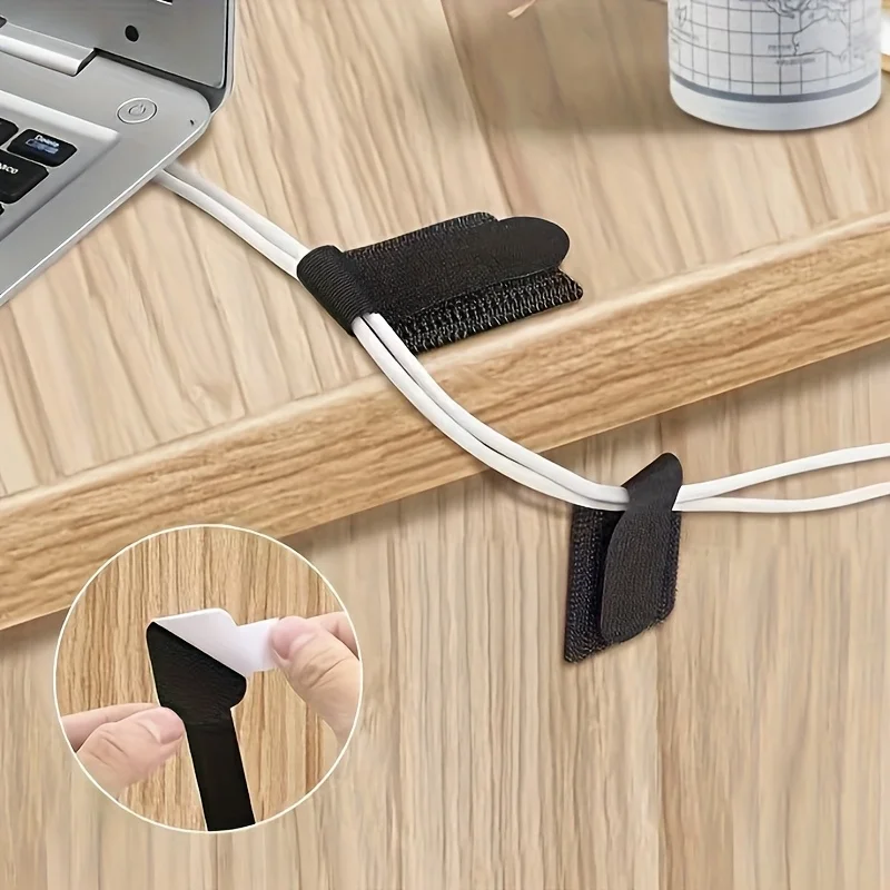 10/20pcs Hook and Loop Cable Organizer, Data Cable Management Tool, Desktop Cord Organizer, Wire Routing and Fixing Clips