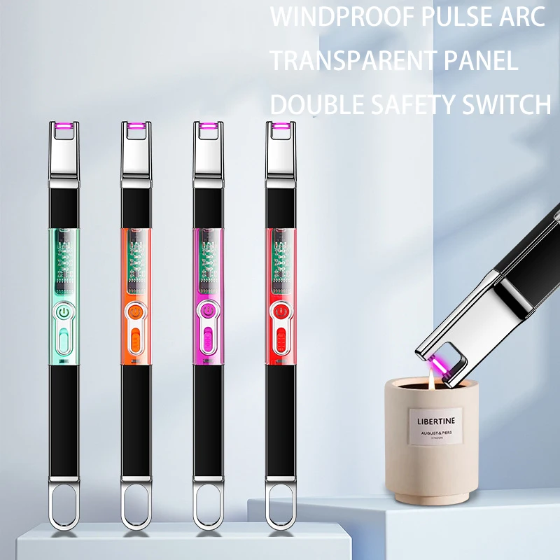 New Transparent Luminous Panel Windproof Arc Igniter Kitchen Portable Lighter Aromatherapy Candle Special Wholesale